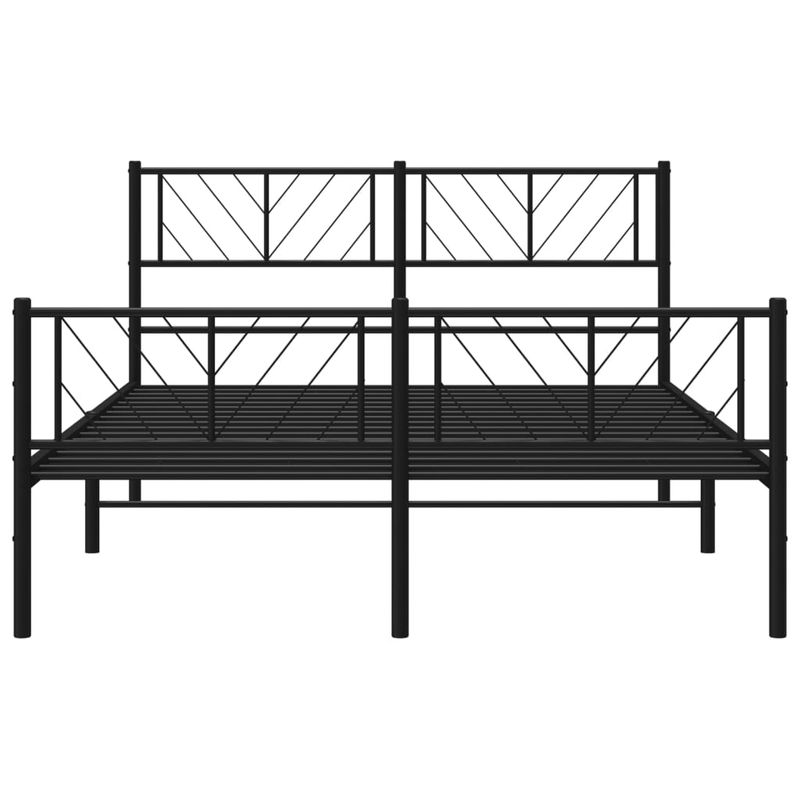Casa si Gradina - Mobilier - Paturi si accesorii - Paturi - Cadru pat metalic cu tablie de cap/picioare, negru, 120x190 cm - Infinity.ro