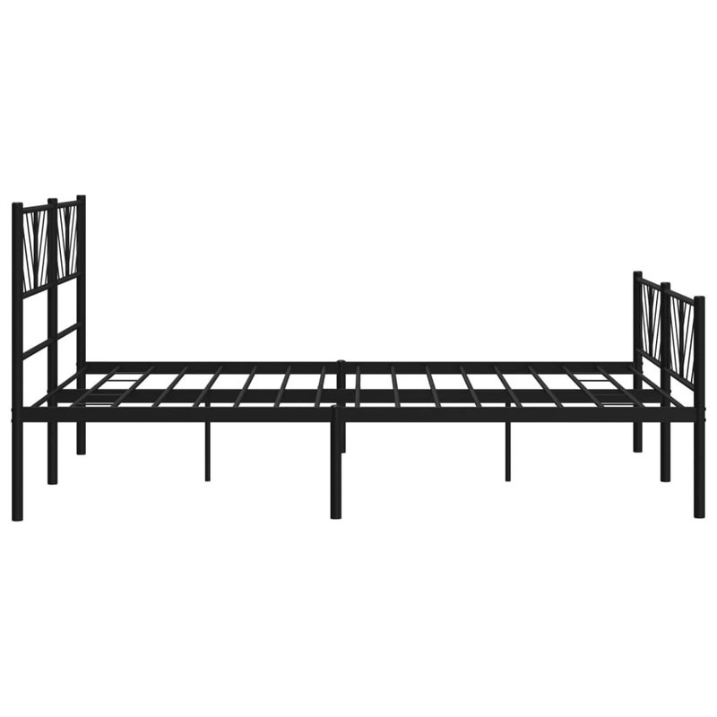 Casa si Gradina - Mobilier - Paturi si accesorii - Paturi - Cadru pat metalic cu tablie de cap/picioare, negru, 120x190 cm - Infinity.ro