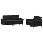 Casa si Gradina - Mobilier - Seturi de mobilier - Seturi living - Set de canapele cu perne, 2 piese, negru, catifea - Infinity.ro