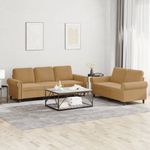 Casa si Gradina - Mobilier - Seturi de mobilier - Seturi living - Set de canapele cu perne, 2 piese, maro, catifea - Infinity.ro