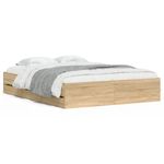 Casa si Gradina - Mobilier - Paturi si accesorii - Paturi - Cadru de pat cu sertare stejar sonoma 140x200 cm lemn prelucrat - Infinity.ro