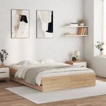 Casa si Gradina - Mobilier - Paturi si accesorii - Paturi - Cadru de pat cu sertare stejar sonoma 140x200 cm lemn prelucrat - Infinity.ro