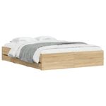 Casa si Gradina - Mobilier - Paturi si accesorii - Paturi - Cadru de pat cu sertare stejar sonoma 140x200 cm lemn prelucrat - Infinity.ro