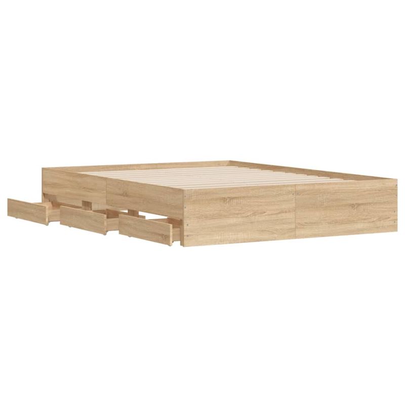 Casa si Gradina - Mobilier - Paturi si accesorii - Paturi - Cadru de pat cu sertare stejar sonoma 140x200 cm lemn prelucrat - Infinity.ro