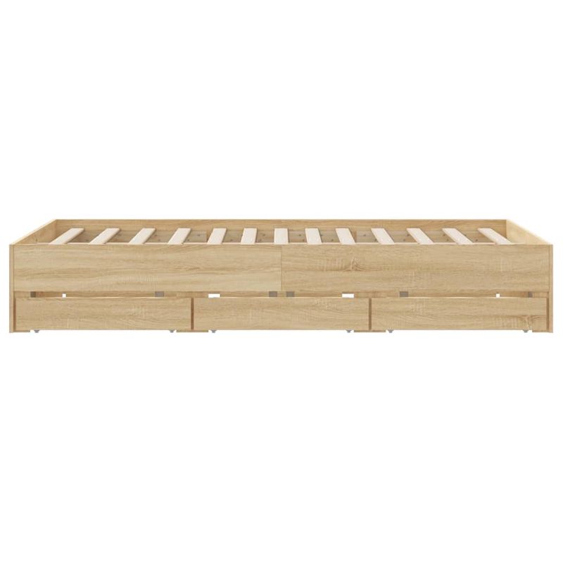 Casa si Gradina - Mobilier - Paturi si accesorii - Paturi - Cadru de pat cu sertare stejar sonoma 140x200 cm lemn prelucrat - Infinity.ro