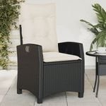 Casa si Gradina - Gradina si terasa - Mobilier exterior - Scaune si sezlonguri gradina - Scaune de gradina rabatabile cu perne, 2 buc., negru, poliratan - Infinity.ro