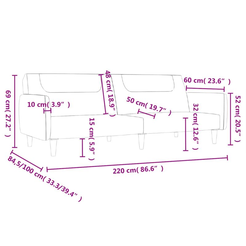 Casa si Gradina - Mobilier - Canapele si coltare - Canapele - Canapea extensibila cu 2 locuri, gri inchis, textil - Infinity.ro