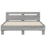 Casa si Gradina - Mobilier - Paturi si accesorii - Paturi - Cadru de pat cu tablie si LED, gri sonoma, 140x190 cm - Infinity.ro