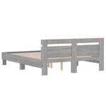 Casa si Gradina - Mobilier - Paturi si accesorii - Paturi - Cadru de pat cu tablie si LED, gri sonoma, 140x190 cm - Infinity.ro