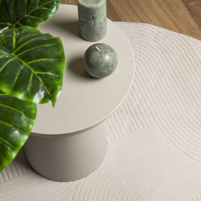 Casa si Gradina - Textile si covoare - Covoare - Covoare casa - Covor "IZA" aspect scandinav, cu fire scurte, crem, Ø 160 cm - Infinity.ro