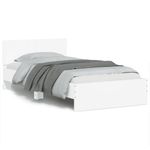 Casa si Gradina - Mobilier - Paturi si accesorii - Paturi - Cadru de pat cu tablie si lumini LED, alb, 100x200 cm - Infinity.ro