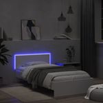 Casa si Gradina - Mobilier - Paturi si accesorii - Paturi - Cadru de pat cu tablie si lumini LED, alb, 100x200 cm - Infinity.ro