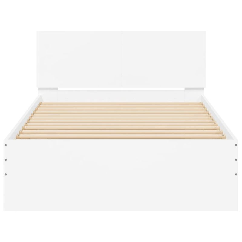 Casa si Gradina - Mobilier - Paturi si accesorii - Paturi - Cadru de pat cu tablie si lumini LED, alb, 100x200 cm - Infinity.ro
