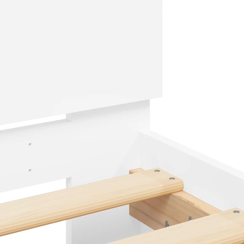 Casa si Gradina - Mobilier - Paturi si accesorii - Paturi - Cadru de pat cu tablie si lumini LED, alb, 100x200 cm - Infinity.ro