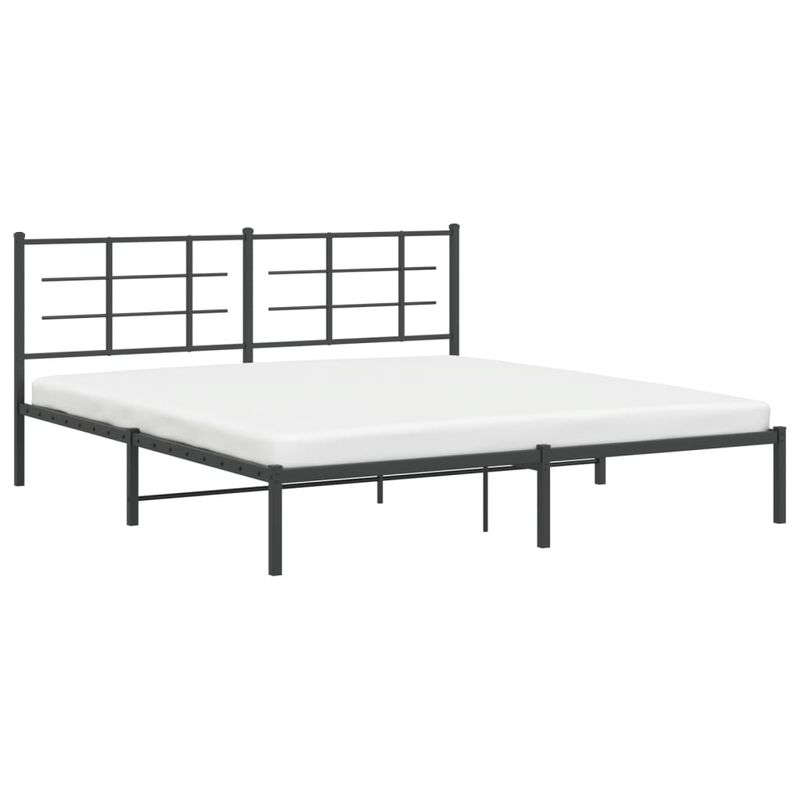 Casa si Gradina - Mobilier - Paturi si accesorii - Paturi - Cadru de pat metalic cu tablie, negru, 180x200 cm - Infinity.ro
