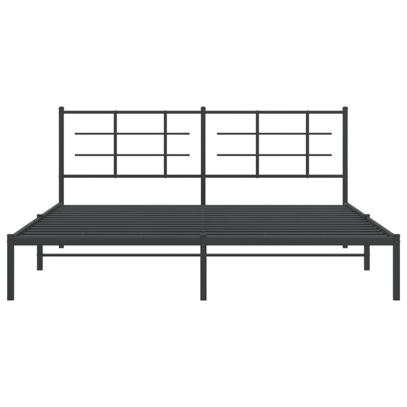 Casa si Gradina - Mobilier - Paturi si accesorii - Paturi - Cadru de pat metalic cu tablie, negru, 180x200 cm - Infinity.ro