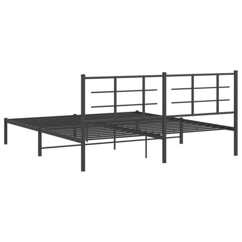 Casa si Gradina - Mobilier - Paturi si accesorii - Paturi - Cadru de pat metalic cu tablie, negru, 180x200 cm - Infinity.ro