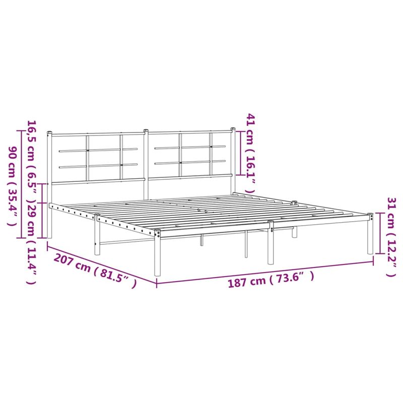 Casa si Gradina - Mobilier - Paturi si accesorii - Paturi - Cadru de pat metalic cu tablie, negru, 180x200 cm - Infinity.ro
