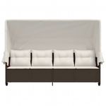 Casa si Gradina - Gradina si terasa - Mobilier exterior - Scaune si sezlonguri gradina - Sezlong cu baldachin si perne, maro, poliratan - Infinity.ro