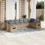 Casa si Gradina - Gradina si terasa - Mobilier exterior - Seturi mobila gradina - Set canapele de gradina cu perne, 10 piese, bej, poliratan - Infinity.ro