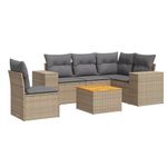 Casa si Gradina - Gradina si terasa - Mobilier exterior - Seturi mobila gradina - Set canapele de gradina cu perne, 6 piese, bej, poliratan - Infinity.ro