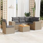 Casa si Gradina - Gradina si terasa - Mobilier exterior - Seturi mobila gradina - Set canapele de gradina cu perne, 6 piese, bej, poliratan - Infinity.ro