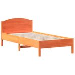 Casa si Gradina - Mobilier - Paturi si accesorii - Paturi - Cadru de pat cu tablie, maro ceruit, 100x200 cm, lemn masiv pin - Infinity.ro