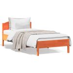 Casa si Gradina - Mobilier - Paturi si accesorii - Paturi - Cadru de pat cu tablie, maro ceruit, 100x200 cm, lemn masiv pin - Infinity.ro