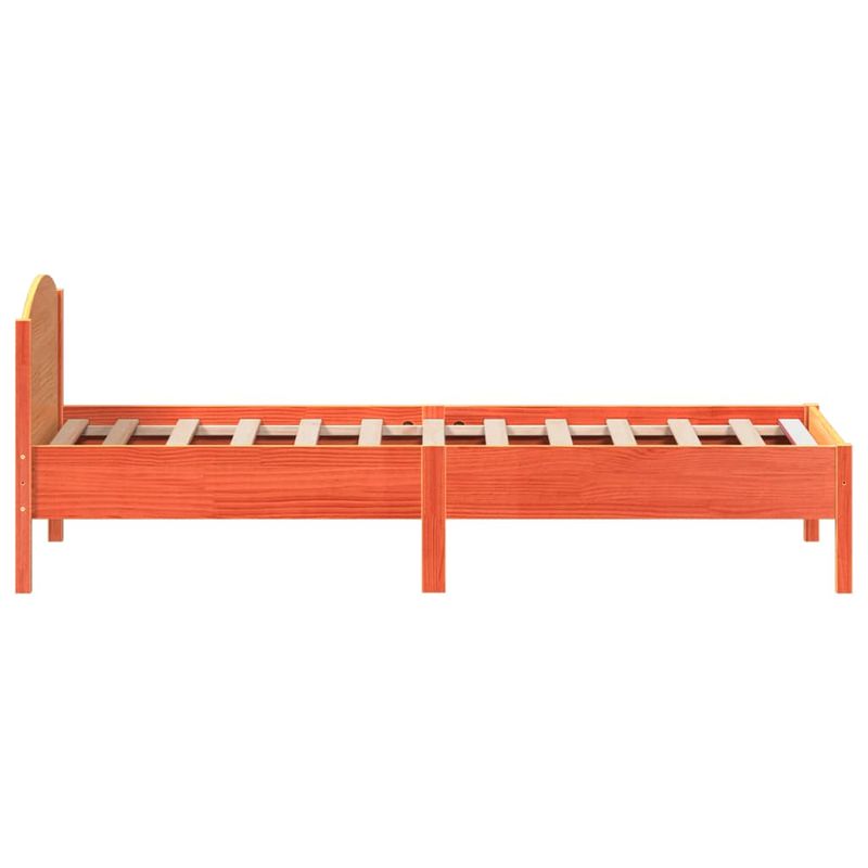 Casa si Gradina - Mobilier - Paturi si accesorii - Paturi - Cadru de pat cu tablie, maro ceruit, 100x200 cm, lemn masiv pin - Infinity.ro