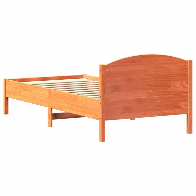 Casa si Gradina - Mobilier - Paturi si accesorii - Paturi - Cadru de pat cu tablie, maro ceruit, 100x200 cm, lemn masiv pin - Infinity.ro