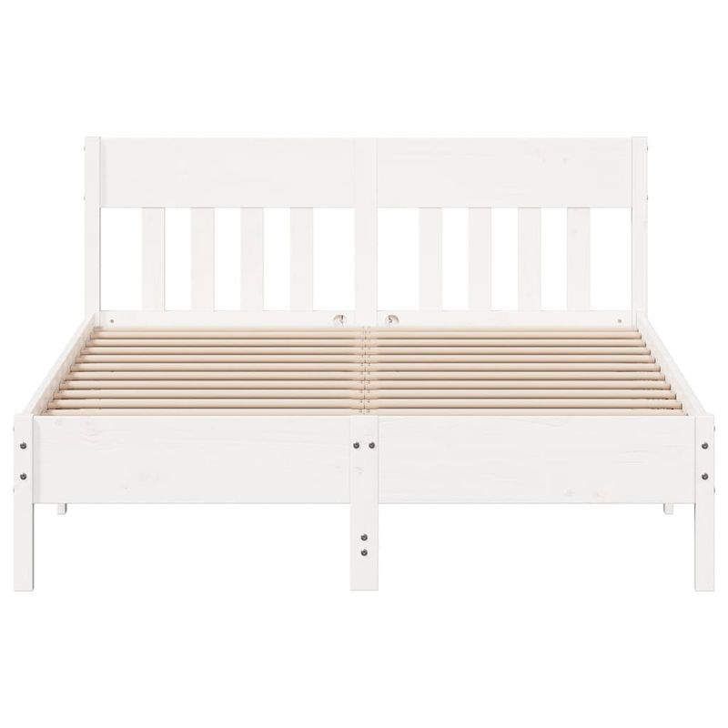 Casa si Gradina - Mobilier - Paturi si accesorii - Paturi - Cadru de pat cu tablie, alb, 150x200 cm lemn masiv pin - Infinity.ro