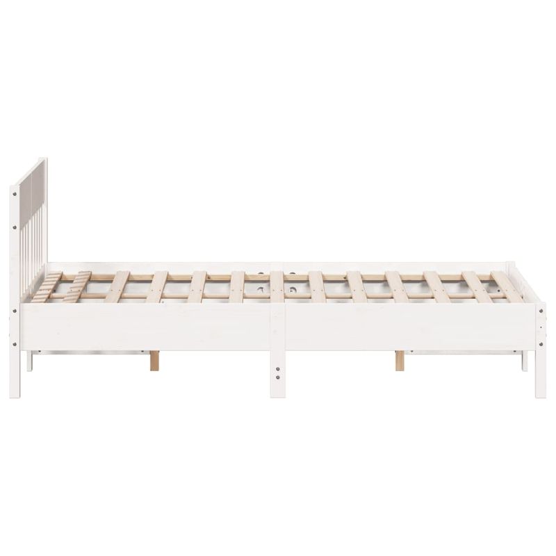 Casa si Gradina - Mobilier - Paturi si accesorii - Paturi - Cadru de pat cu tablie, alb, 150x200 cm lemn masiv pin - Infinity.ro