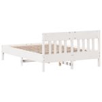 Casa si Gradina - Mobilier - Paturi si accesorii - Paturi - Cadru de pat cu tablie, alb, 150x200 cm lemn masiv pin - Infinity.ro