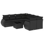 Casa si Gradina - Gradina si terasa - Mobilier exterior - Seturi mobila gradina - Set mobilier de gradina cu perne, 9 piese, negru, poliratan - Infinity.ro