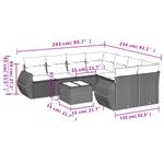 Casa si Gradina - Gradina si terasa - Mobilier exterior - Seturi mobila gradina - Set mobilier de gradina cu perne, 9 piese, negru, poliratan - Infinity.ro