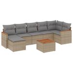 Casa si Gradina - Gradina si terasa - Mobilier exterior - Seturi mobila gradina - Set canapele de gradina, 8 piese, cu perne, bej, poliratan - Infinity.ro