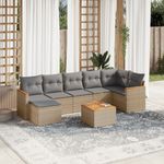 Casa si Gradina - Gradina si terasa - Mobilier exterior - Seturi mobila gradina - Set canapele de gradina, 8 piese, cu perne, bej, poliratan - Infinity.ro