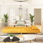 Casa si Gradina - Mobilier - Canapele si coltare - Canapele - Canapea extensibila cu 2 locuri, 2 perne, galben, textil - Infinity.ro