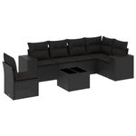 Casa si Gradina - Gradina si terasa - Mobilier exterior - Seturi mobila gradina - Set canapele de gradina cu perne, 7 piese, negru, poliratan - Infinity.ro