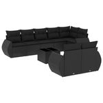 Casa si Gradina - Gradina si terasa - Mobilier exterior - Seturi mobila gradina - Set mobilier de gradina cu perne, 9 piese, negru, poliratan - Infinity.ro