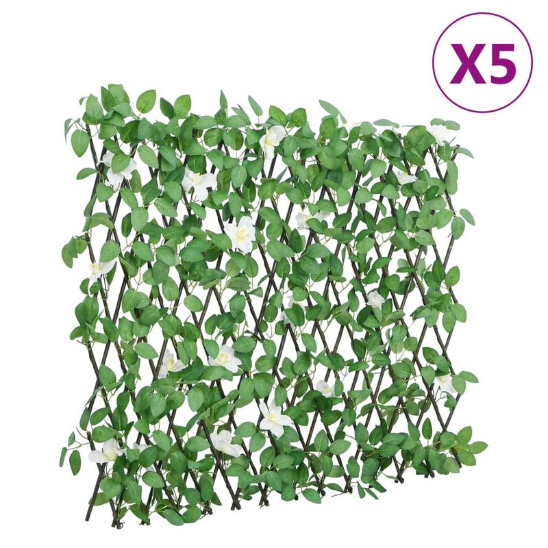 Casa si Gradina - Gradina si terasa - Garduri, panouri si accesorii - Spalier cu iedera artificiala extensibil 5 buc. verde 186x30 cm - Infinity.ro