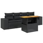 Casa si Gradina - Gradina si terasa - Mobilier exterior - Seturi mobila gradina - Set mobilier de gradina cu perne, 5 piese, negru, poliratan - Infinity.ro