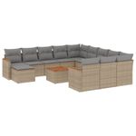 Casa si Gradina - Gradina si terasa - Mobilier exterior - Seturi mobila gradina - Set canapele de gradina, 13 piese, cu perne, bej, poliratan - Infinity.ro