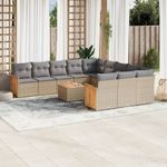Casa si Gradina - Gradina si terasa - Mobilier exterior - Seturi mobila gradina - Set canapele de gradina, 13 piese, cu perne, bej, poliratan - Infinity.ro