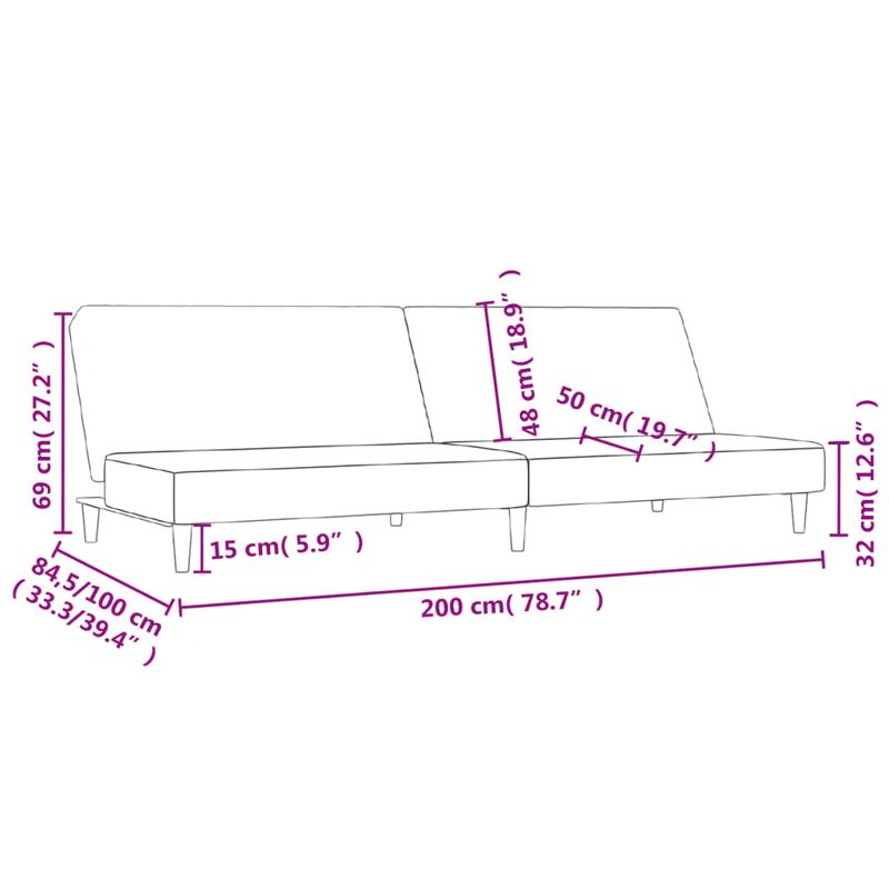 Casa si Gradina - Mobilier - Canapele si coltare - Canapele - Canapea extensibila cu 2 locuri, gri inchis, textil - Infinity.ro