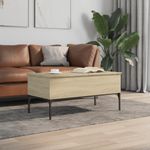 Casa si Gradina - Mobilier - Mese si birouri - Masute de cafea - Masuta cafea stejar sonoma 100x50x45 cm lemn prelucrat si metal - Infinity.ro