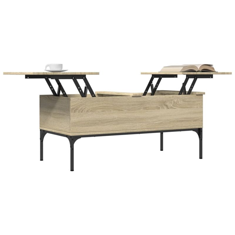 Casa si Gradina - Mobilier - Mese si birouri - Masute de cafea - Masuta cafea stejar sonoma 100x50x45 cm lemn prelucrat si metal - Infinity.ro