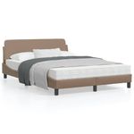 Casa si Gradina - Mobilier - Paturi si accesorii - Paturi - Cadru de pat cu tablie, cappuccino, 140x200 cm, piele ecologica - Infinity.ro