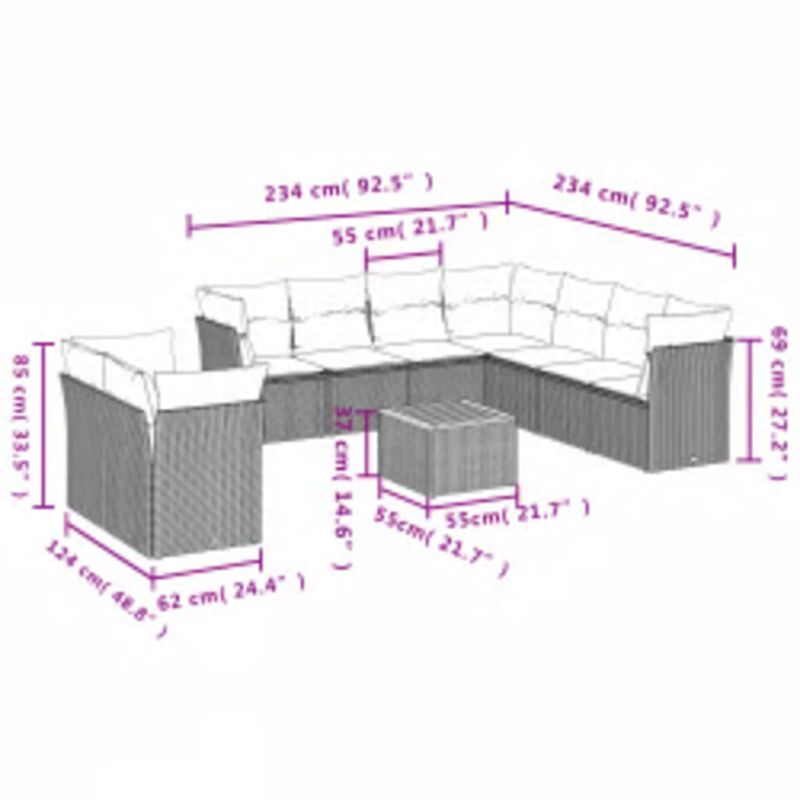 Casa si Gradina - Gradina si terasa - Mobilier exterior - Seturi mobila gradina - Set canapele de gradina cu perne, 10 piese, bej, poliratan - Infinity.ro