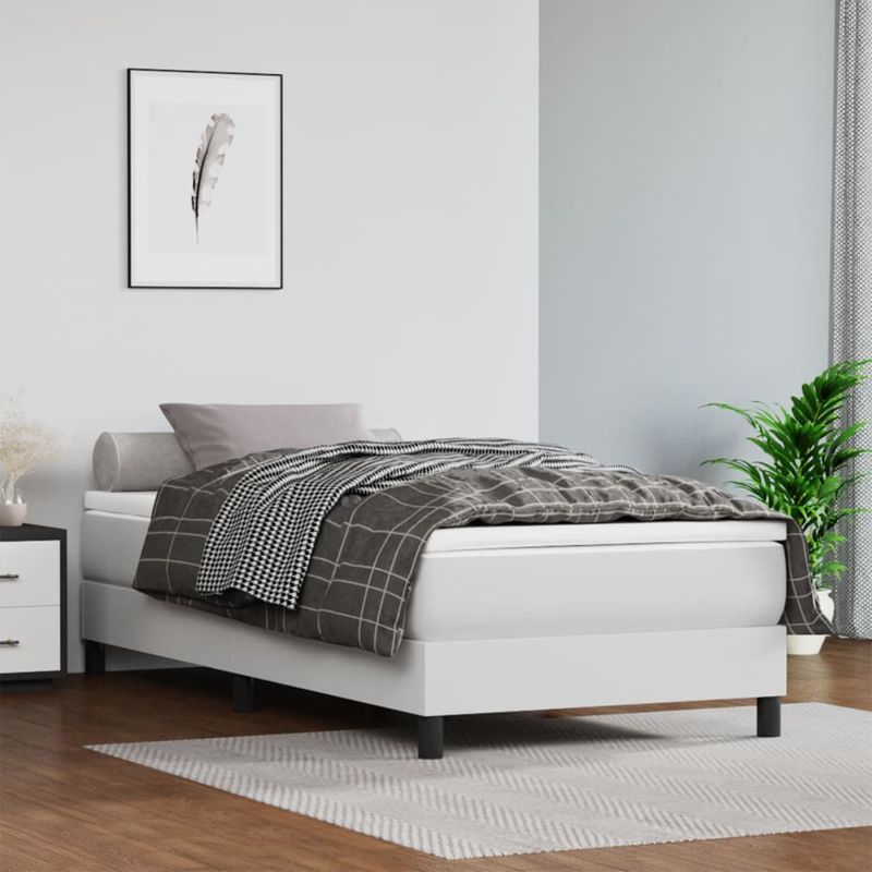 Casa si Gradina - Mobilier - Saltele si somiere - Saltele - Saltea de pat cu arcuri, alb, 120x190x20 cm, piele ecologica - Infinity.ro